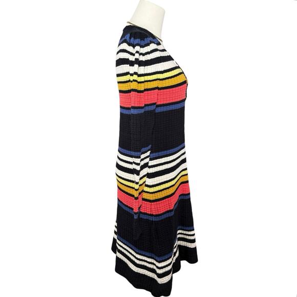 Free People Giget Stripe Knit Dress Multicolor Cotton Blend Retro Boho | Small - Picture 6 of 10